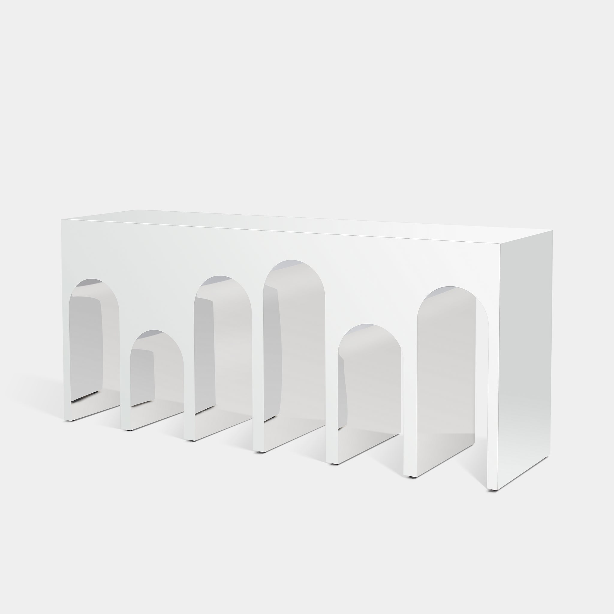 Powder Hall Console, Polished Stainless Steel