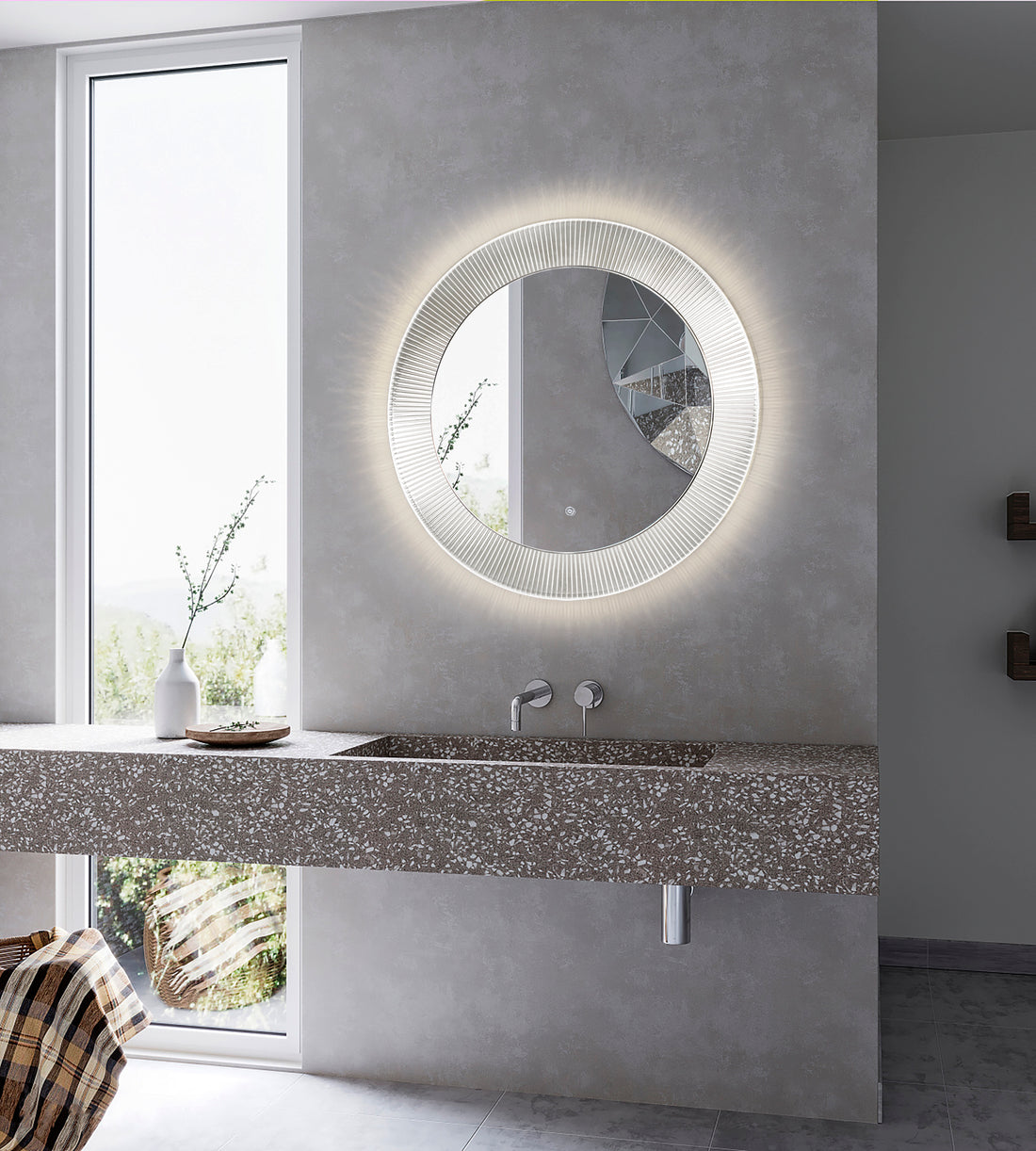 Bathroom Vanity LED Mirror - Magic Series MR-YSJ-HC301B-DIA600-AF-NA